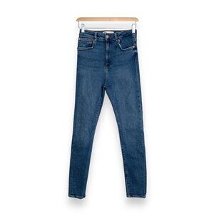Zara High Waist Medium Wash Stretch Skinny Jeans Size 6